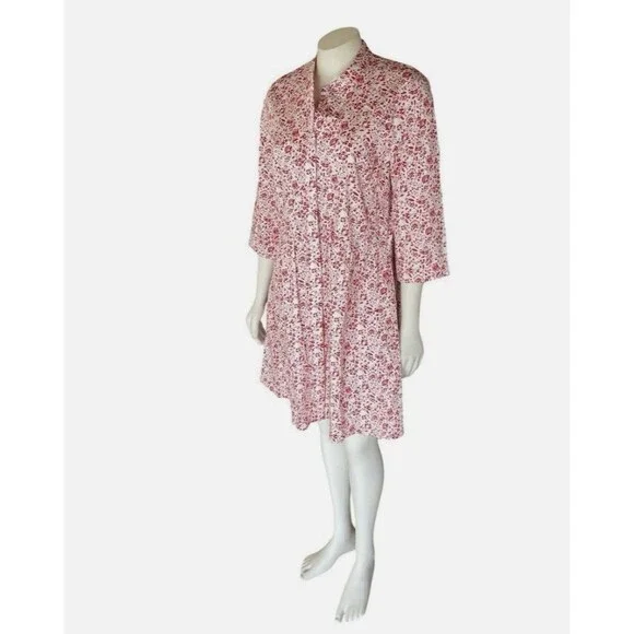 Tuckernuck Vermillion Royal Shirt Dress Ditsy Floral Stretch Size M White Red Tuckernuck Vermillion Royal Shirt Dress Ditsy Floral Stretch Size M White Red